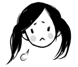 Monochromatic girl sticker #1051756