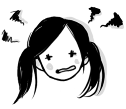 Monochromatic girl sticker #1051758