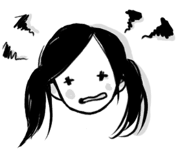 Monochromatic girl sticker #1051758