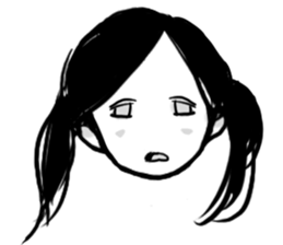 Monochromatic girl sticker #1051759