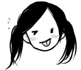 Monochromatic girl sticker #1051760