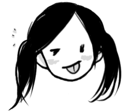 Monochromatic girl sticker #1051760