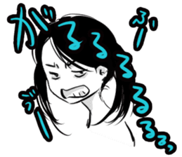 Monochromatic girl sticker #1051761