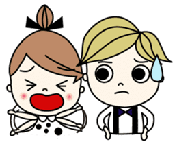 Mr. CLASSICAL and Miss MODAN sticker #1051893