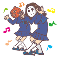 Masked school girls Sticker! sticker #1053805