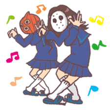 Masked school girls Sticker! sticker #1053805