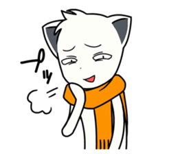 Sticker of muffler scarf dog. sticker #1054130