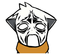 Sticker of muffler scarf dog. sticker #1054131