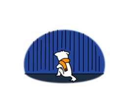 Sticker of muffler scarf dog. sticker #1054138