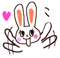 Pastel Rabbit in office sticker #1057747