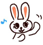 Pastel Rabbit in office sticker #1057759