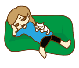 Fun life of women and cats sticker #1060639