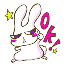 Gun-usa!Rabbit with the power to the eye sticker #1062005