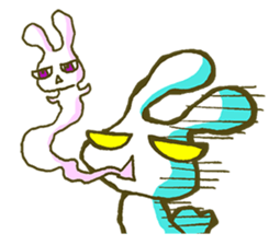 Gun-usa!Rabbit with the power to the eye sticker #1062040