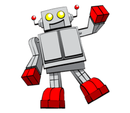 Retro robot sticker #1062883