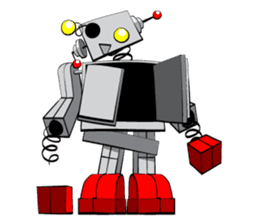 Retro robot sticker #1062897