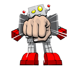 Retro robot sticker #1062921