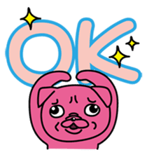 Pink Pug sticker #1063169