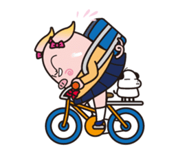 Life of the pig high school girl sticker #1064124