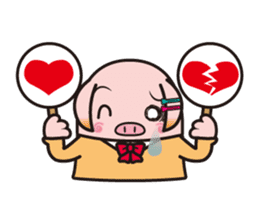 Life of the pig high school girl sticker #1064139