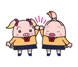 Life of the pig high school girl sticker #1064151
