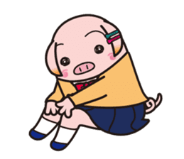 Life of the pig high school girl sticker #1064160