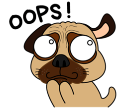 Mocha The Pug sticker #1067089