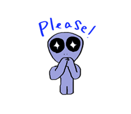 gray alien sticker #1067107