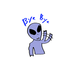 gray alien sticker #1067109