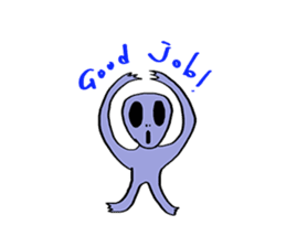 gray alien sticker #1067115