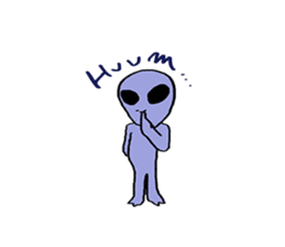 gray alien sticker #1067119