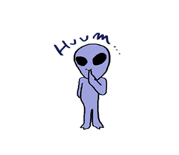 gray alien sticker #1067119