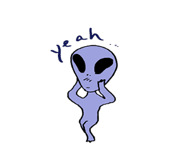 gray alien sticker #1067120