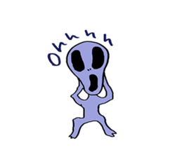 gray alien sticker #1067122