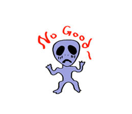 gray alien sticker #1067123
