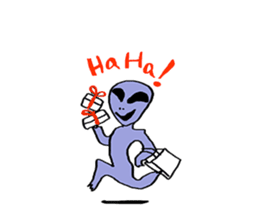 gray alien sticker #1067130