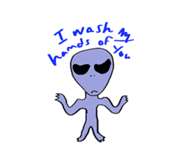 gray alien sticker #1067131