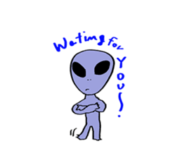 gray alien sticker #1067137