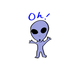 gray alien sticker #1067139