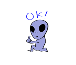 gray alien sticker #1067140