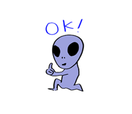 gray alien sticker #1067140