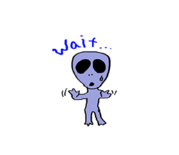 gray alien sticker #1067142