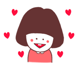 Bob cut girl sticker #1069066