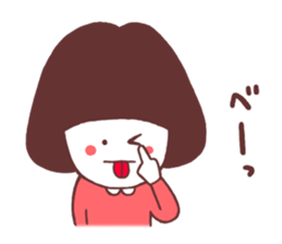 Bob cut girl sticker #1069082