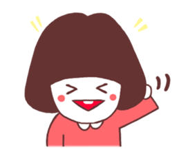 Bob cut girl sticker #1069088