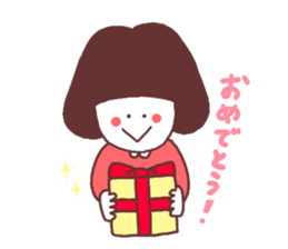 Bob cut girl sticker #1069093