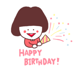 Bob cut girl sticker #1069094