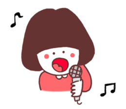 Bob cut girl sticker #1069099