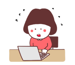 Bob cut girl sticker #1069102