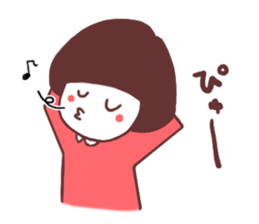 Bob cut girl sticker #1069104